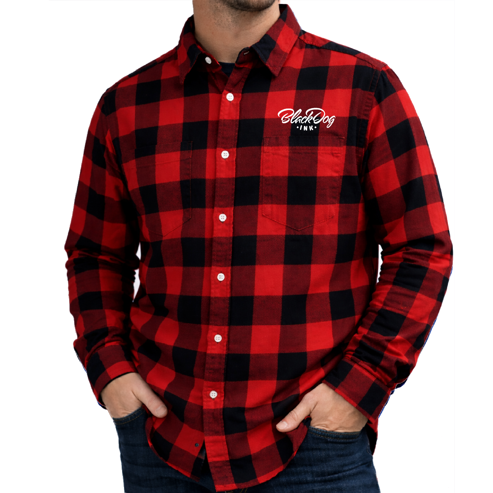 BlackDog Embroidered Flanno in Red