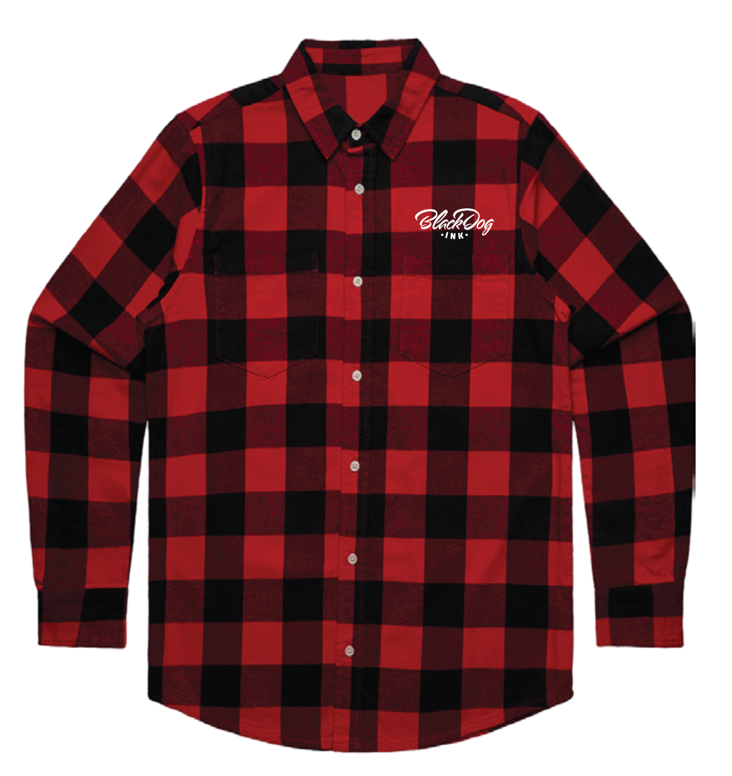 BlackDog Embroidered Flanno in Red