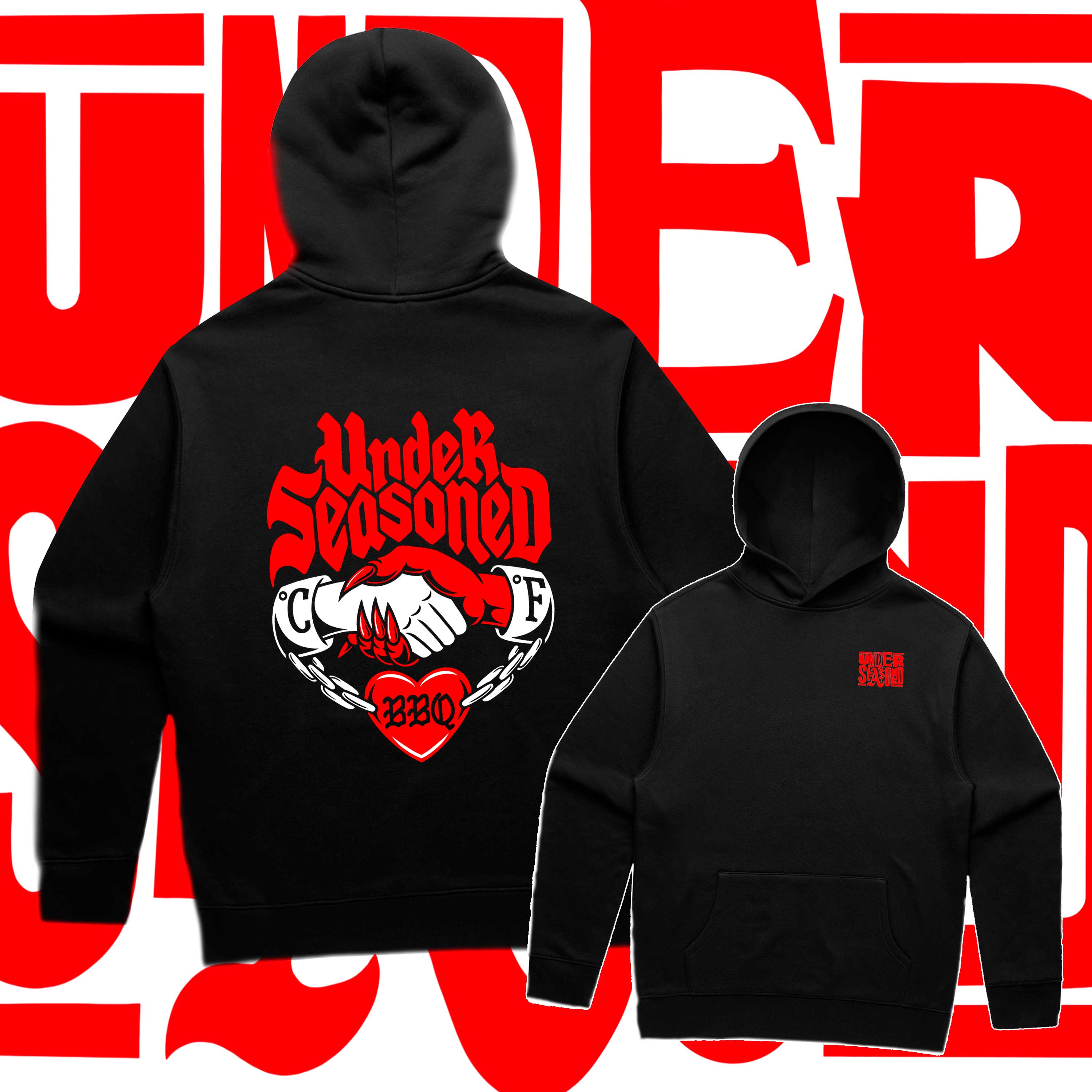 Under Seasoned BBQ Handshake Hoodie image 0